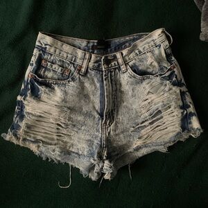 Forever 21 jean shorts distressed acid wash